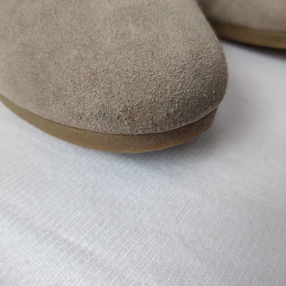 Toms Womens Ankle Booties Desert Wedge Heel Lace Up Boots Suede Taupe Tan Sz 8 - Picture 12 of 15